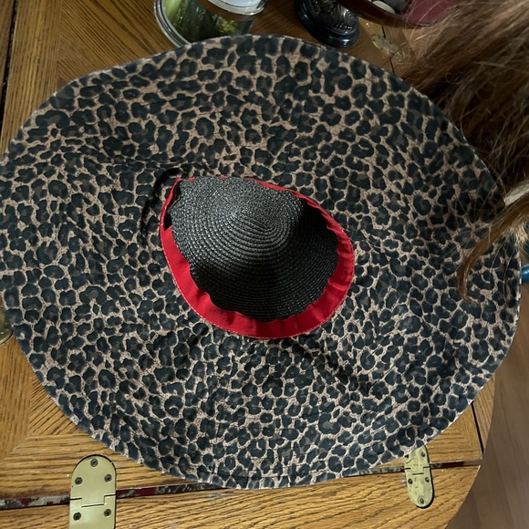 Vintage Floppy Wide Leopard Brim Sun Hat - Picture 4 of 7